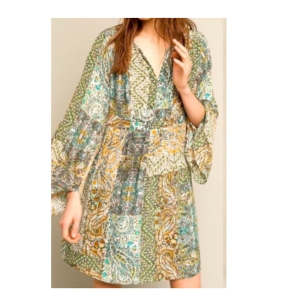 Anthropologie Dresses & Skirts - Anthropologie Floreat Amelie Silk Kimono Sleeve Fit and Flare Dress Size 12